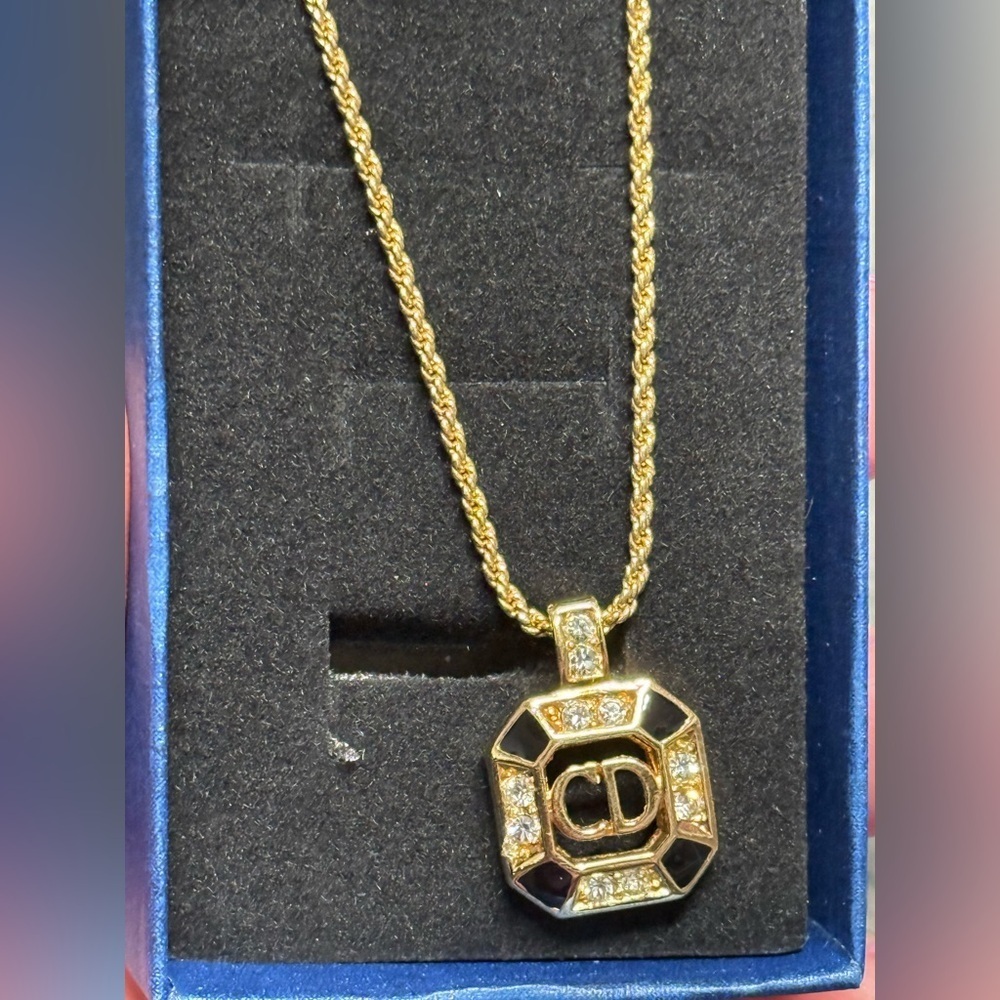 Christian Dior Vintage logo necklace